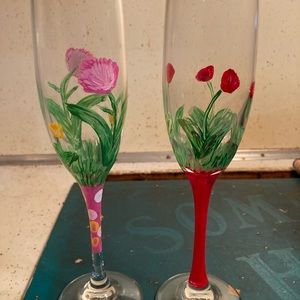 Hand Painted Wine Glasses